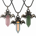 Fashion Gold Plated Gemstone Pendant Necklace Women Natural Stone Crystal Agate Pendant Necklace