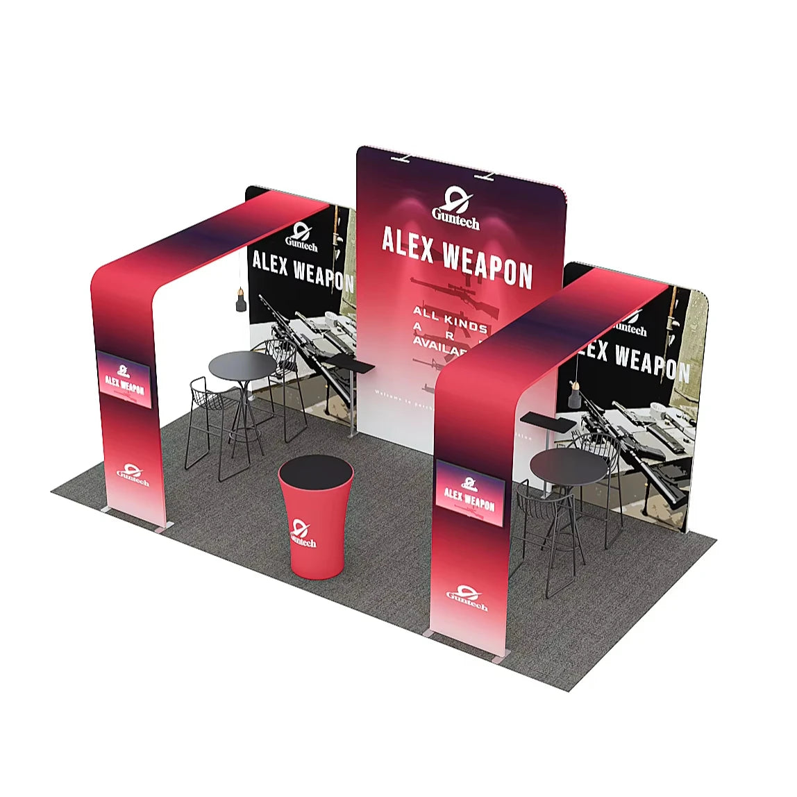 Custom Portable 10x20FT Aluminium Framed Trade Show Stand Stretch Backdrops