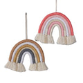 High Quality Cotton Woven Wall Hanging Rainbow Decoration With Colorful Embroidery White Fabric Baby & Kids Decor