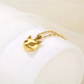 18K Gold Plated Stainless Steel Chain Cat Pendant Fashion Jewelry Necklaces Natural Stone Women Necklace 2023