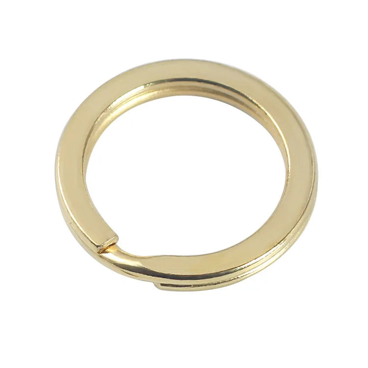 Wholesale DIY Keychain Accessories 25 30 mm Metal Keyring Solid Brass Flat Split Key Ring