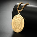Myshape Saint Cyprian Medal Necklace Powerful Prayers and Conjurings Michaelmas Catholic Amulet Stainless Steel Jewelry