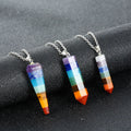 Wholesale 7 Chakra Orgone Energy Crystal Healing Cone Pendant Necklace Gemstone Natural Stone Crystal Pendulum Pendant Necklace