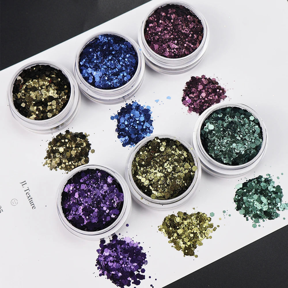 Wholesale Solvent Resistant Glitter Polyester Chunky Mix Crystal Glitter Sequins for Resin Arts & Crafts