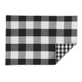 Kitchen Collection Cotton Reversible Use Black White Buffalo Check Placemat Set Table Placemat Linen