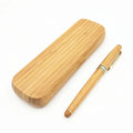 Promotional Gift Bamboo Ball Pen and Fountain Pen with Bamboo Gift Box Packing Craft Writing Stationery Set