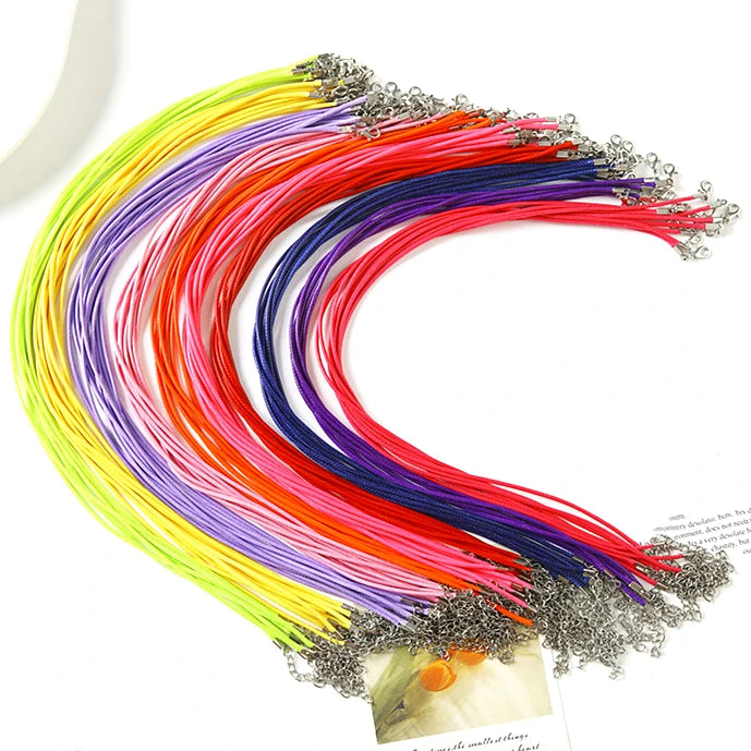 Simple Stackable Accessories Handmade Braided Adjustable Necklace Multicolor Waxed Rope Necklace Gifts for Women