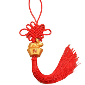 AA01561 Chinese New Year Dragon Fengshui Products Luck Red Tassels Fengshui Good Luck Wealth Decoration Tassel Pendant