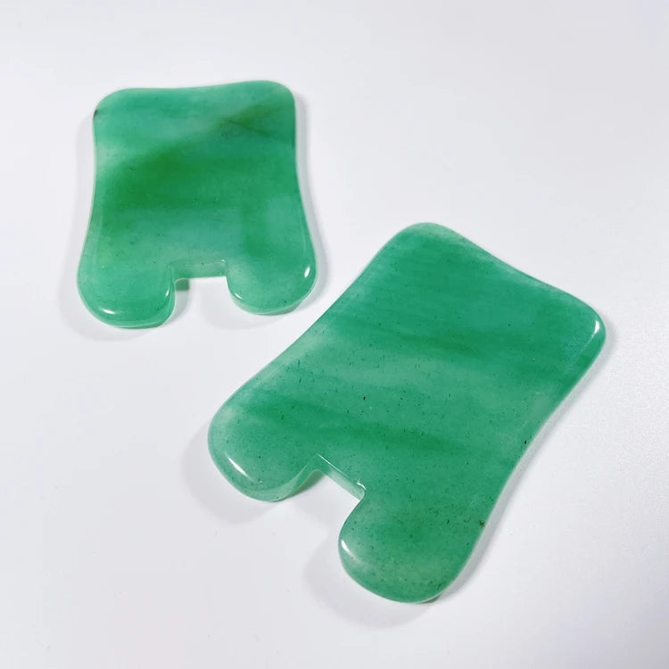 Huiying Customized logo Concave Shape Green Aventurine Gua Sha Scraping Massage Tool