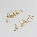 SP Minimalist Hypoallergenic Stainless Steel 18K Gold Bling Disco Ball Stud Earrings