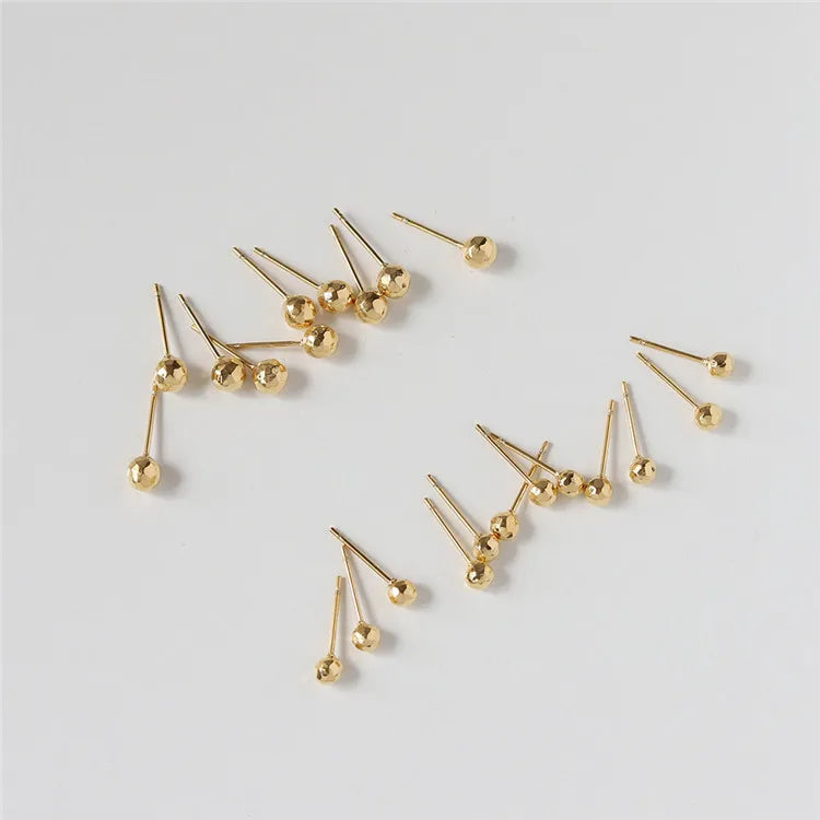 SP Minimalist Hypoallergenic Stainless Steel 18K Gold Bling Disco Ball Stud Earrings
