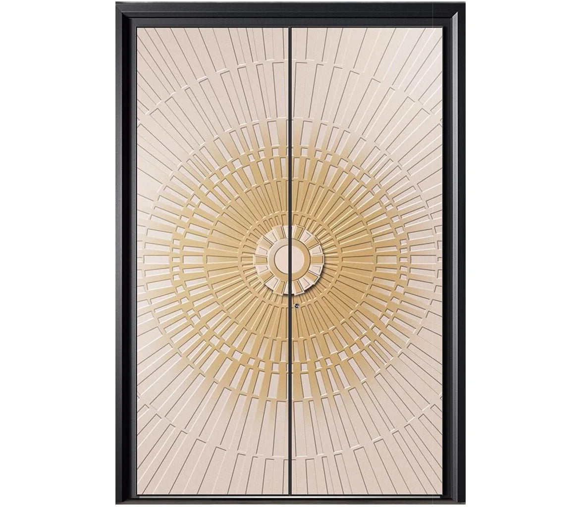 Double Wrought Iron Security Doors Main Entrance Exterior Door for Villa & Supermarket Finished Surface