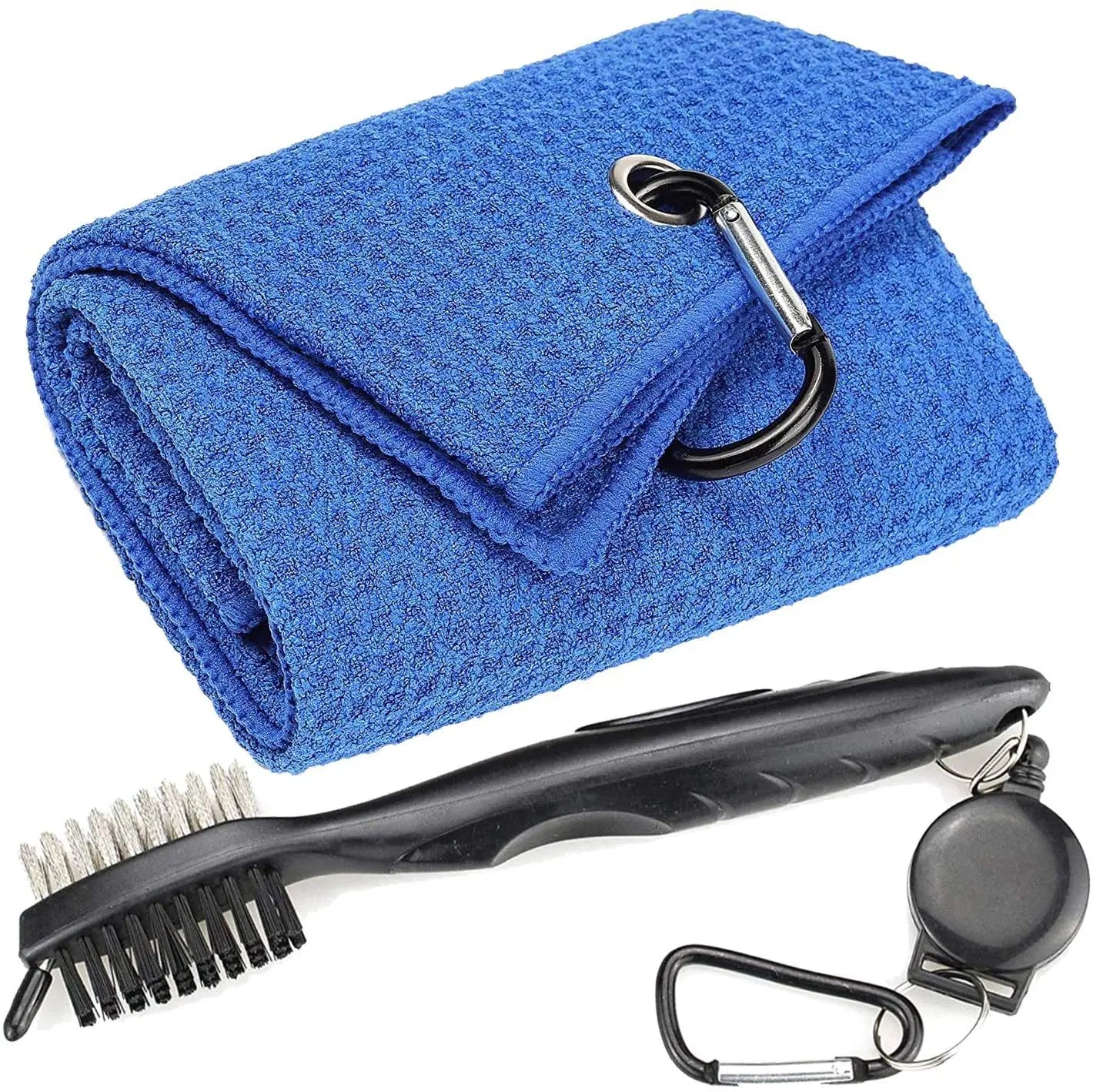 Premium Luxury Golf Club Cleaning Kit Portable Iron Brush and Towel Combo for Sports Accessories for Clubs