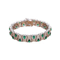 925 Sterling Silver Luxe Diamond Cross-Border Jewelry Black Coffee Ruby Green Spinel Bracelet for Women Fine Bangles