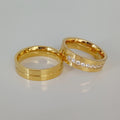 Western 18k Gold Plated Ladies Boys Stainless Steel Jewelry Wedding Rings Couple Sets Wholesale Price Bague Anillos Eheringe