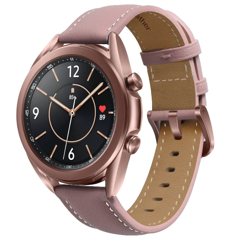Eraysun Genuine Leather Watch Bands for Samsung Galaxy Watch 3 41/45mm Replacement Fashion Wristband