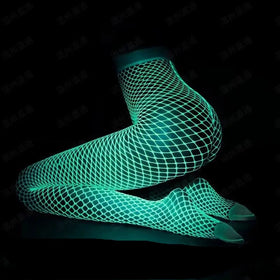 Glow in the Dark Net Socks Sexy Party Luminous Fishnet Pantyhose Women Stocking Tights