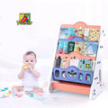 Feelbaby Modern Indoor/Outdoor Plastic Bookshelf Kids Bookcase Storage Rack Set Living Room School Supermarket Exterior Use
