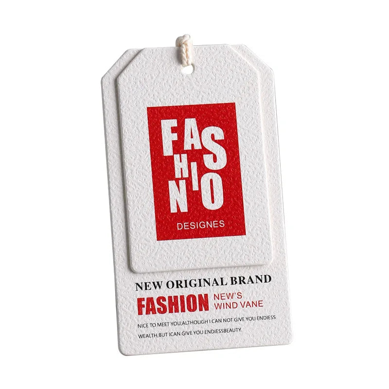 Clothing Tags Lanyards White Cardboard Thickened Hot Stamping Printing Labels Free Design LOGO