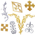 Gold Silver Thread Embroidery Cloud Patch Sticker Cheap Wholesale Diy Costume Wedding Dress Cos Garment Hot Fix Iron-on Applique