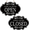 Open and Closed Business Sign Two Sided Reversible Come in We're Open or Closed Store Hanging Sign for Coffee Bar Shop Door