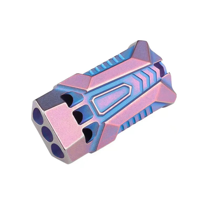 CNC Customized Titanium Alloy Three Holes Survival Whistle for Outdoor EDC Camping Hiking & Exploring OEM Support