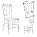 Wholesale Clear Acrylic Crystal Resin Outdoor Hotel Event Napoleon Chiavari Chair Transparent Dining Chair Weddings Banquet