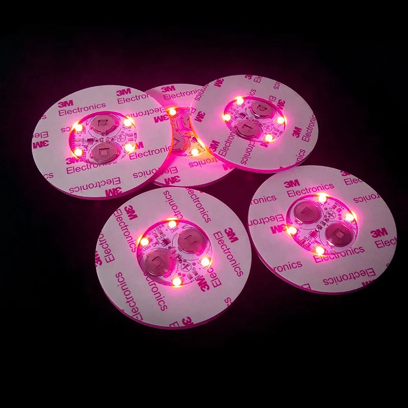 Hot Sale High Quality Customized Colorful Flashing Luminous Led coaster Round Shape Diameter 6cm Led Light coaster Cup