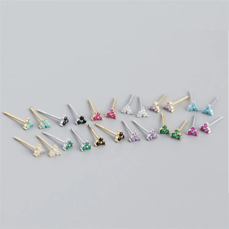 SP Latest New Minimalist Style Cute Stud Earrings Jewelry S925 Sterling Silver Made Turquoise Bead Earrings