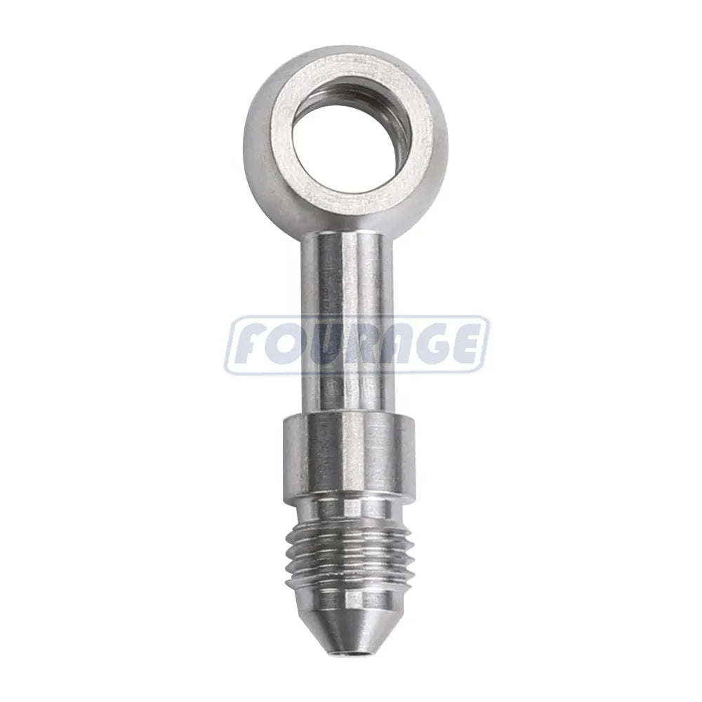 Fourage Stainless Steel Brake Banjo Fitting 10.2mm 12.2mm ID Banjo Eye to AN3 AN4 PTFE Brake Hose End Adapter