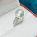 R1234 8-9mm Natural Freshwater Pearl Ring Accessory 925 Sterling Silver Adjustable Size Engagement Jewelry Ring for Women