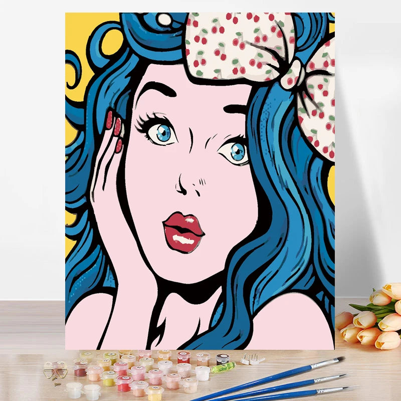 Paint by Number Girl Drawing on Canvas Gift DIY Pictures by Numbers Beautiful Picture Kits Hand Painted Painting Art Home Decor