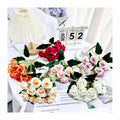 Sea Flowers New 10-Head Eucalyptus Rose Artificial Bouquet Versatile Cost-Effective Home Party Decoration Realistic Mother's Day