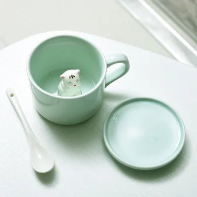 Best Christmas Birthday Surprise for Kids Family Cute Animal Inside Cup Cat Cup