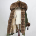 OFTBUY Women's Winter Jacket X-Long Waterproof Parka with Natural Fox Fur Collar Rabbit Fur Liner Real Fur Coat Streetwear Hood