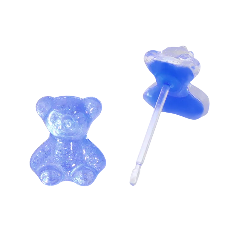 Creative Candy Colorful Animals Gummy Bear Jewelry Earrings Set Cartoon Design Stud Earrings Women