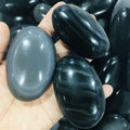 Wholesale Natural Oval Rock rainbow Obsidian Quartz Stone Palm for Handing for Healing