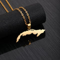 Manufacturer Cuba Map Chain Necklaces Stainless Steel Silver 18K Gold Plated Cuba Flag Map Pendant Necklace