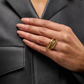 New Style Fashion Classic Texture Snake Design Layer 18K Gold Plated SIlver Plated Stainless Steel Opening Rings