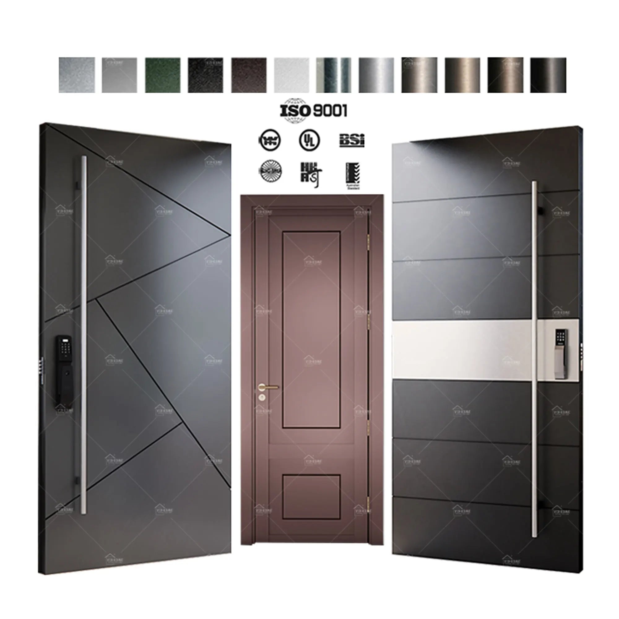 American Style Main Door Design Aluminium Home External Armored Door Luxury House Front Security Door for Villa Entrance