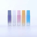 Essential Oil Roller Bottle Container 5ml 10ml Gradient Blue Yellow Pink Grey White Glass Roll on Perfume Bottle with Metal Ball