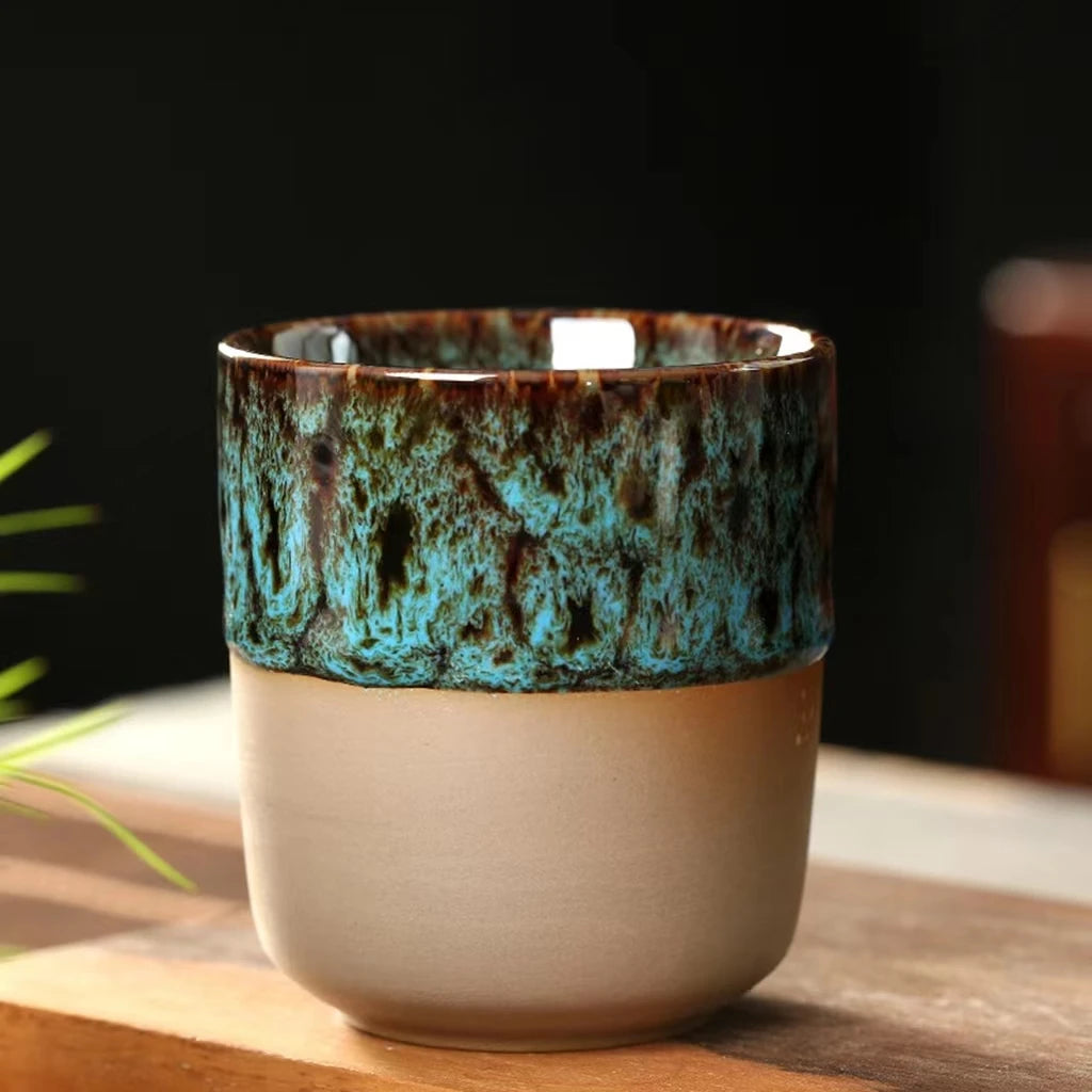 Customized Glazed Japanese Style Coffee Cup 150ml Stoneware Retro Tea Ceramic Cup Mugs