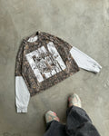 Custom Streetwear Cotton Boxy Tee Print Jersey Tshirt Baggy Camo Real Tree Camo Shirts Double Layer Long Sleeve T-shirts for Men