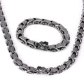 Jewelrox  Antique Jewelry Viking Stainless Steel Punk Jewelry Viking Dragon Necklace Bracelet Jewelry Set