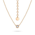 QX Custom OEM Fine Jewelry Round Plain 18K Gold Plated 925 Sterling Silver Zircon Pendant Necklace for Girls Women