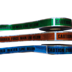 Detectable Underground Warning Tape-High-Visibility Tracer Marking Tape for Utilities Cables Pipes OPP/AL/PE Material 3 Width