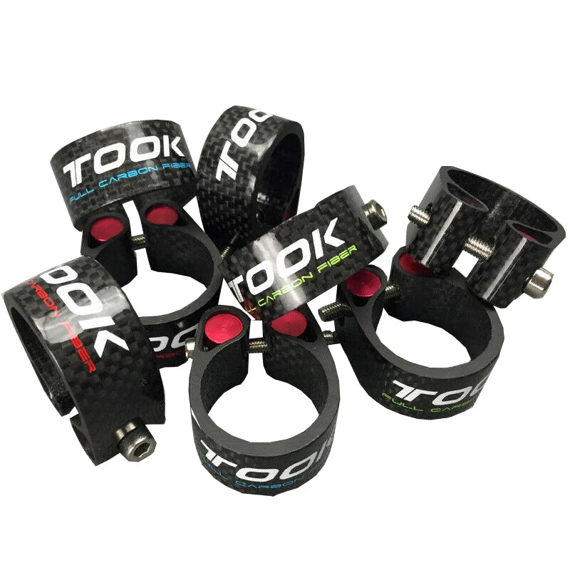 Took Mountain Bike Seatposts Clamps Carbon Fiber Seatpost Clamp Fit 27.2/30.4/30.8/30.9/31.6mm Bicycle Accessories