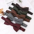Wholesale Men's Business Cotton Bow Tie Plaid Pattern Woven Cotton for Formal Wear