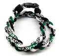 Wholesale Nylon Braided Black and White Green Baseball Sport Necklace 3 Strand Rope Party Gift Children's
