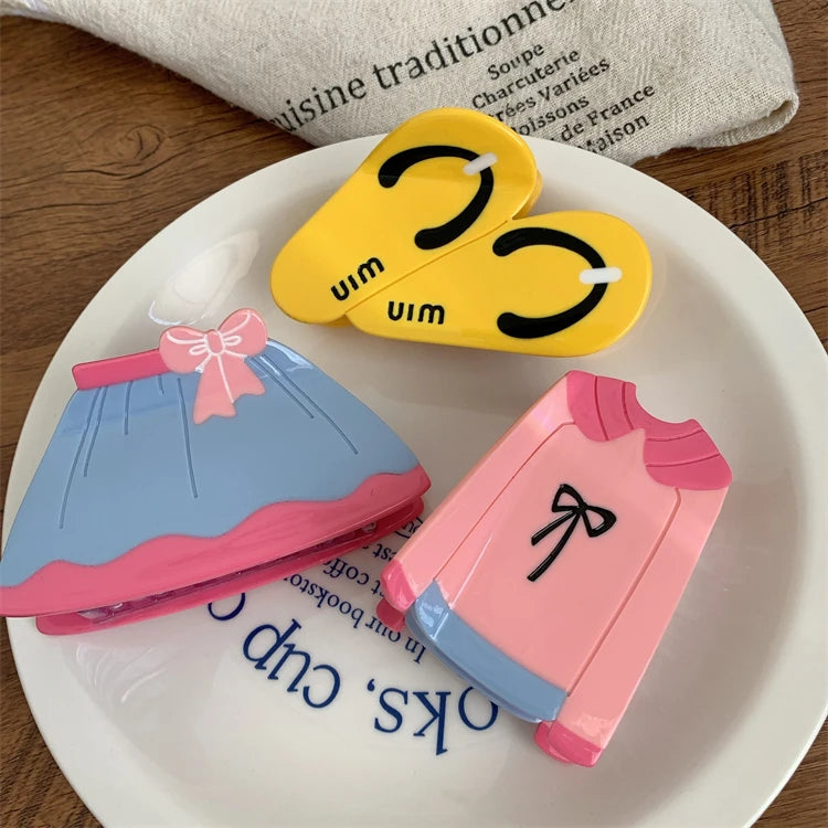 Hot OEM ODM Mini Short Dresses and Slippers Hair Claw Clips Girls' Ladies' Hair Accessories Made of Acetate Durable Stylish